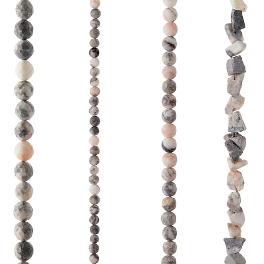 Matte Pink Zebra Stone Beads Value Pack by Bead Landing™